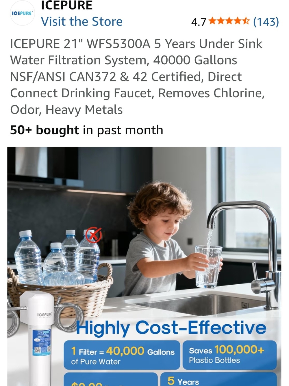 ICEPURE Under-Sink Water Filtration System - White - Picture 8 of 8